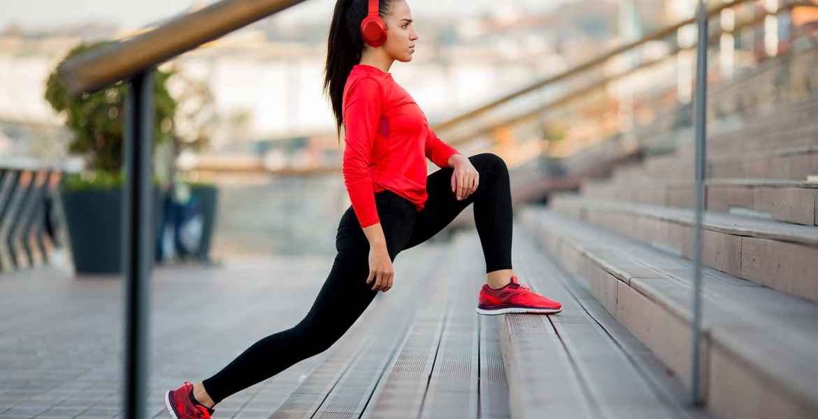 Young woman exercising