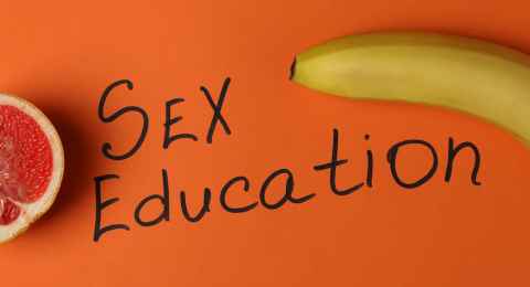 Gonorrhea education concept on orange background, top view