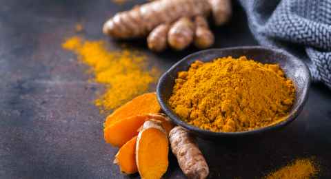 turmeric root curcuma longa powder, superfood, spices